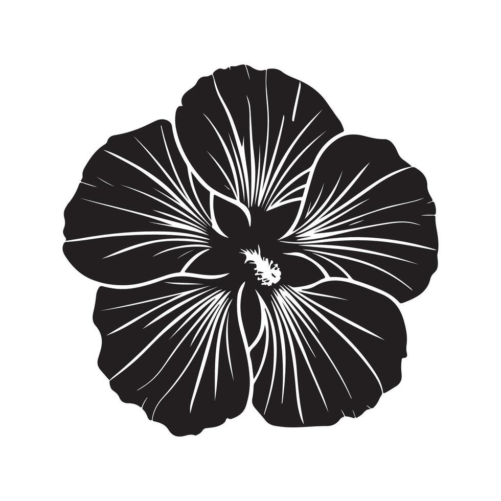 hibiscus bloem vector met zwart en wit