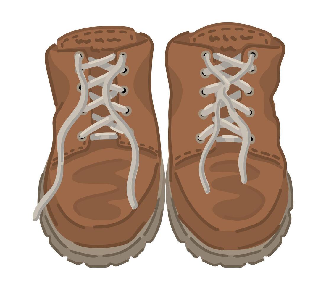 trekking schoenen tekening. clip art van tekenfilm stijl wandelen laarzen. vector illustratie geïsoleerd Aan wit.