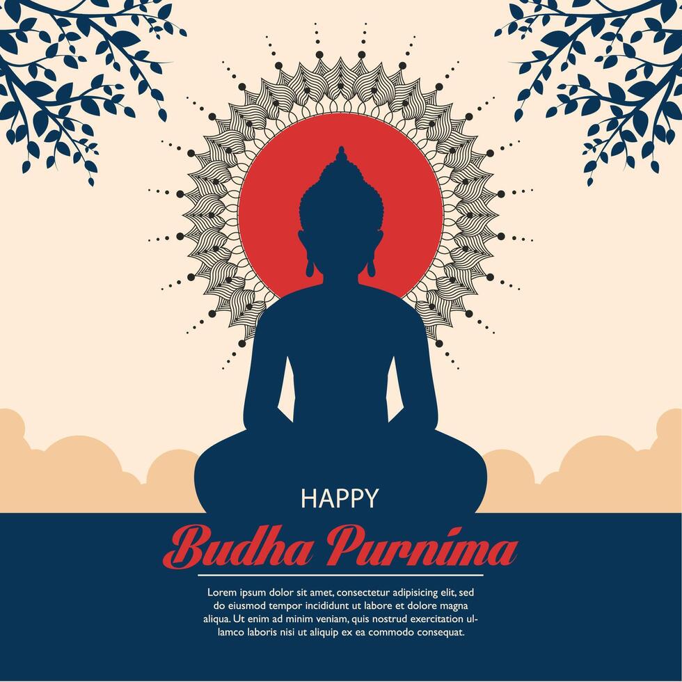 gelukkig budha purnima illustratie vector