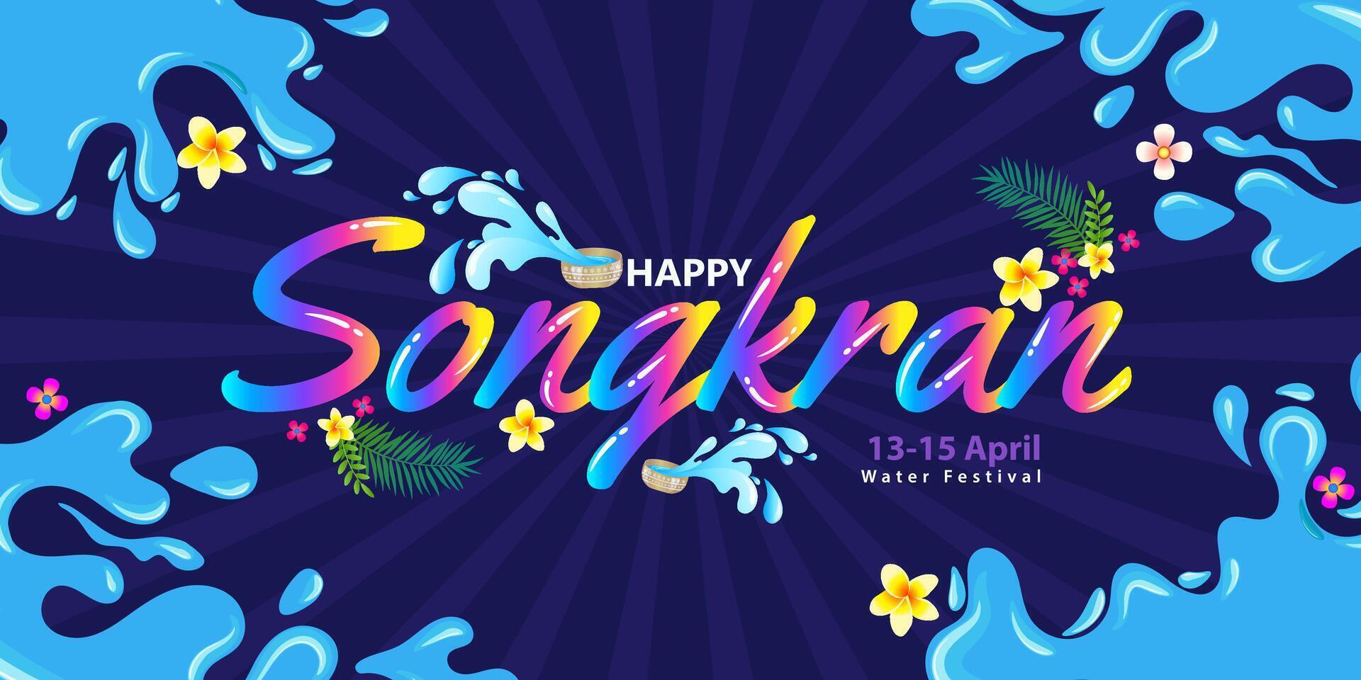 mooi songkran illustratie met helling kleur vector