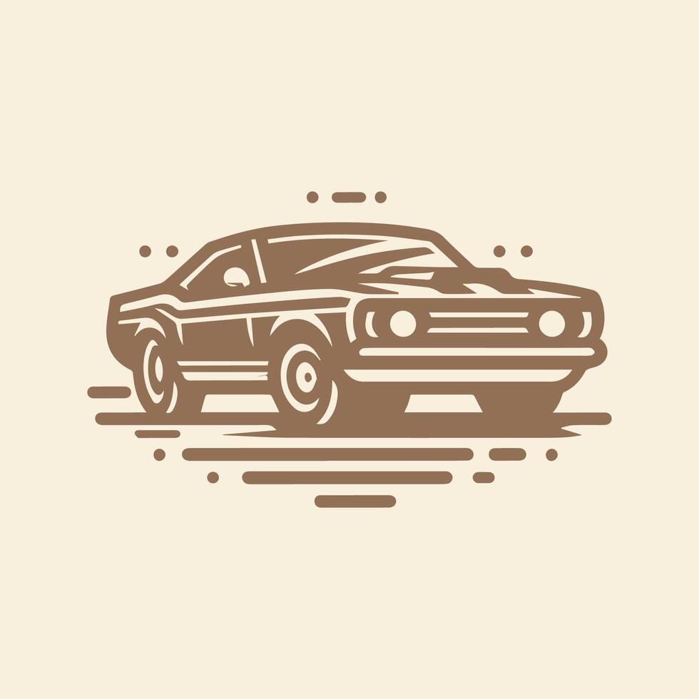 auto logo monochroom wijnoogst ontwerp vector