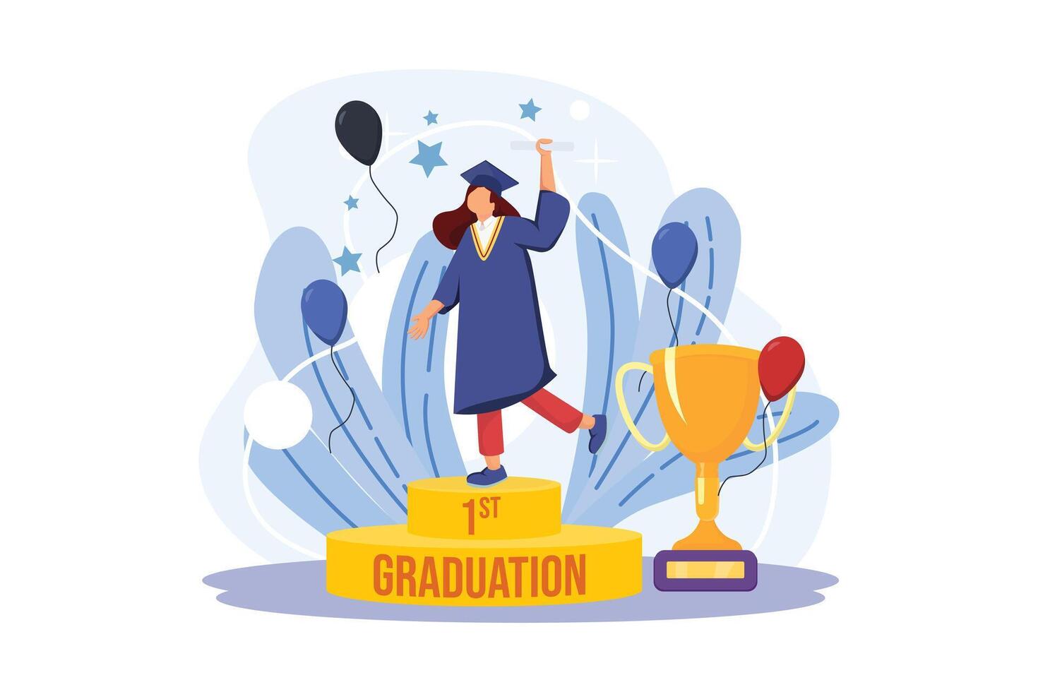 diploma uitreiking dag vlak illustratie ontwerp vector