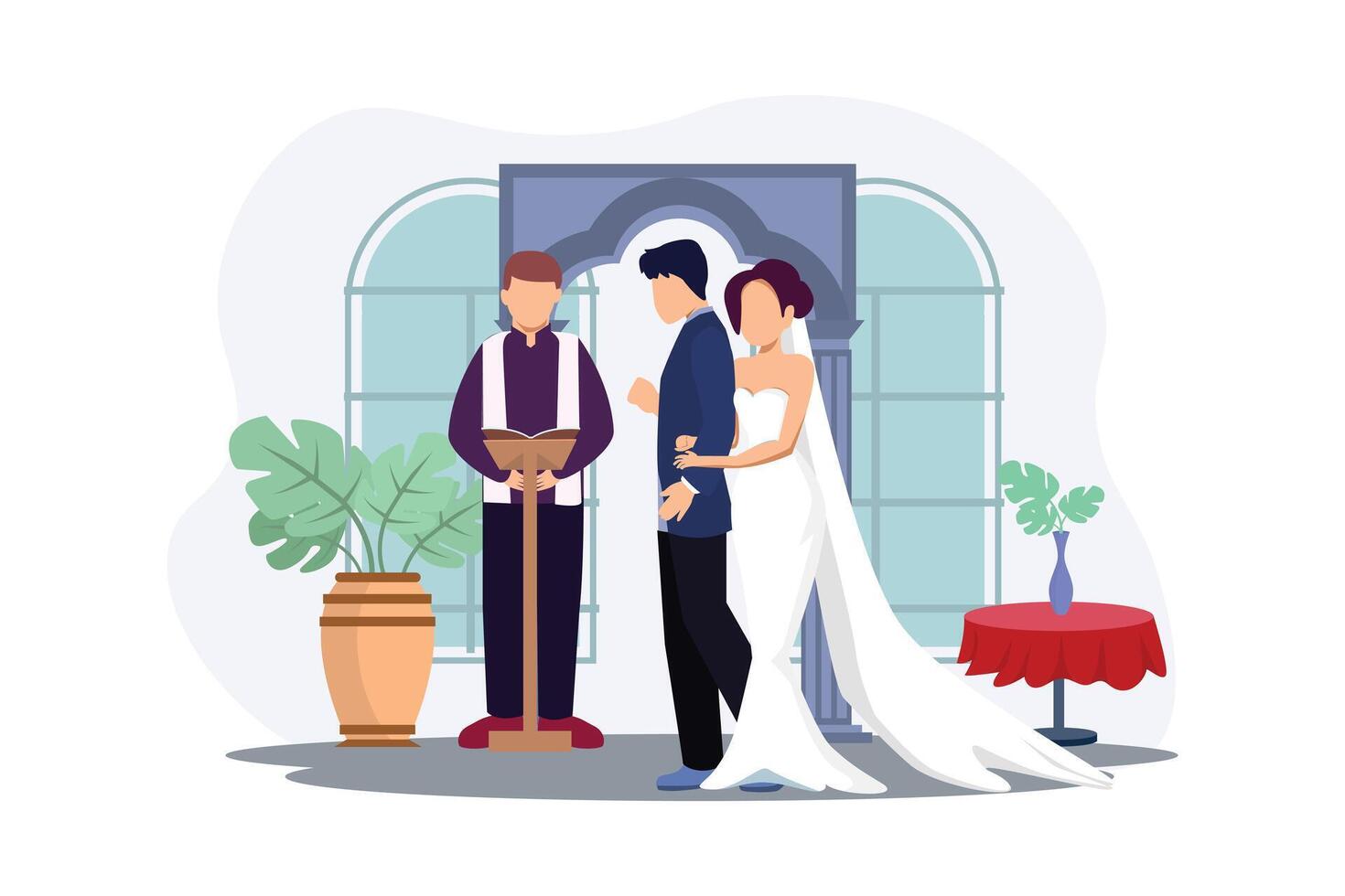 bruiloft paar vlak illustratie ontwerp vector