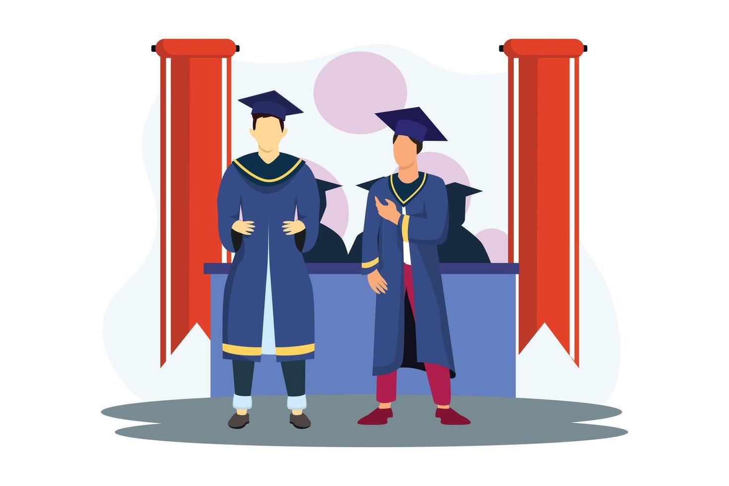 diploma uitreiking dag vlak illustratie ontwerp vector