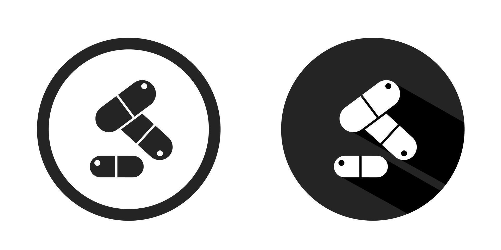 medicijn, pil logo's. capsule, drug icoon vector ontwerp zwart kleur. voorraad vector.