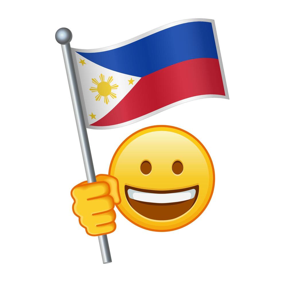 emoji met Filippijnen vlag groot grootte van geel emoji glimlach vector