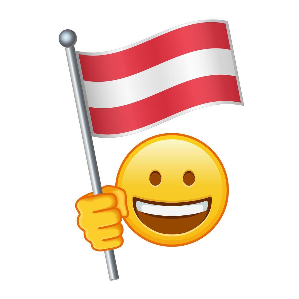 emoji met Oostenrijk vlag groot grootte van geel emoji glimlach vector