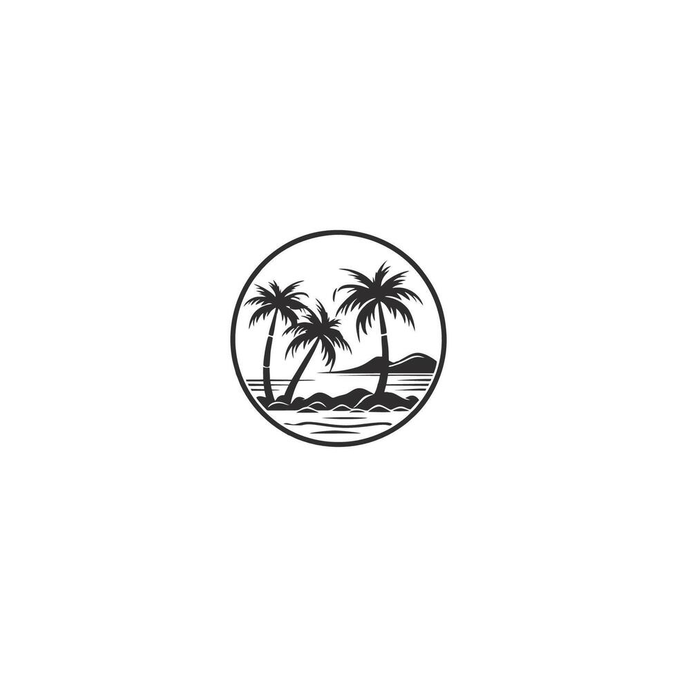 ai gegenereerd palm boom hipster wijnoogst logo vector icoon illustratie