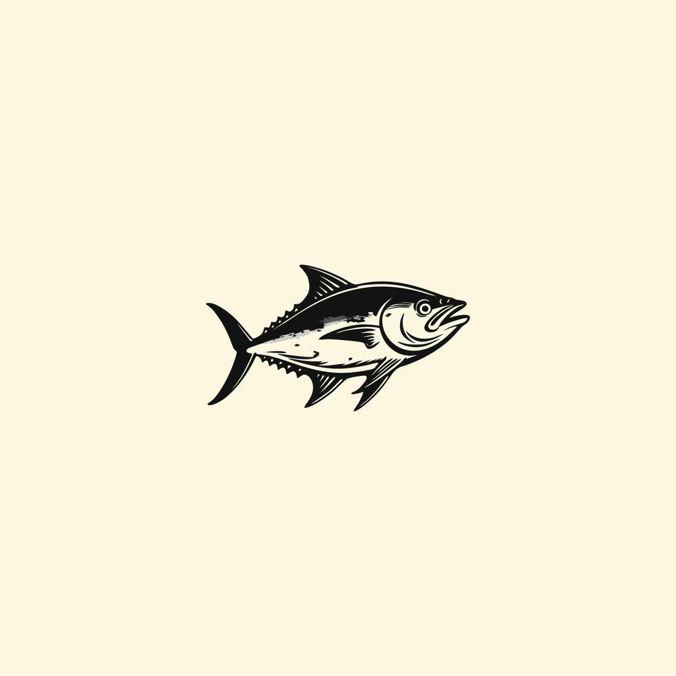 ai gegenereerd geel vin tonijn logo modern vers tonijn vis vector voor voedsel markt en restaurant