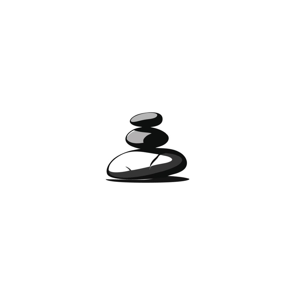ai gegenereerd zen steen vector embleem illustratie gestapeld steen balanceren logo ontwerp