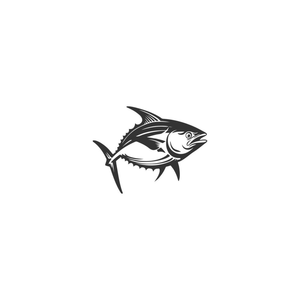 ai gegenereerd zwart tonijn vis Aan een wit achtergrond. vector
