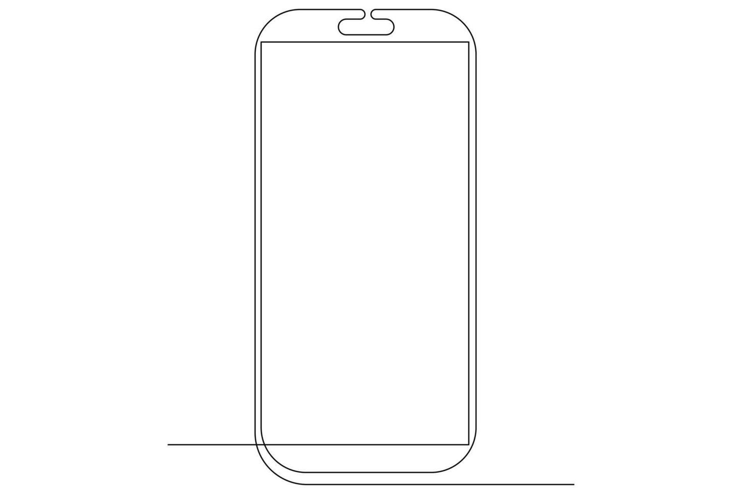 doorlopend een lijn kunst smartphone tintje scherm apparaatje modern technologie ontwerp schets vector illustratie