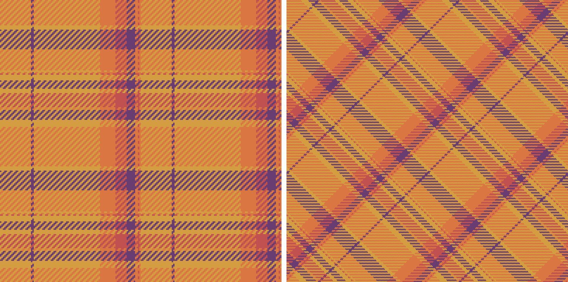 kleding stof naadloos patroon van Schotse ruit controleren achtergrond met een structuur plaid textiel vector. reeks in zonsondergang kleuren. chique huis decor ideeën. vector