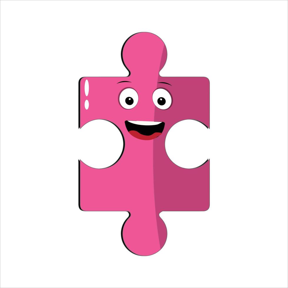 puzzels gezichten. grappig helder puzzel stukken tekens schattig glimlach of boos gezicht emotie, decoupeerzaag emoji toetreden vrienden creatief vorm tekenfilm mascotte concept vector illustratie van puzzel uitdrukking grappig