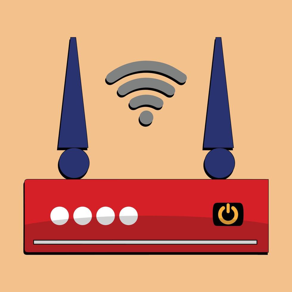 Wifi internet icoon in grappig stijl, Wifi router icoon tekenfilm vector, netwerk tekenfilm draadloze technologie vector tekenfilm illustratie pictogram. verbinding teken concept