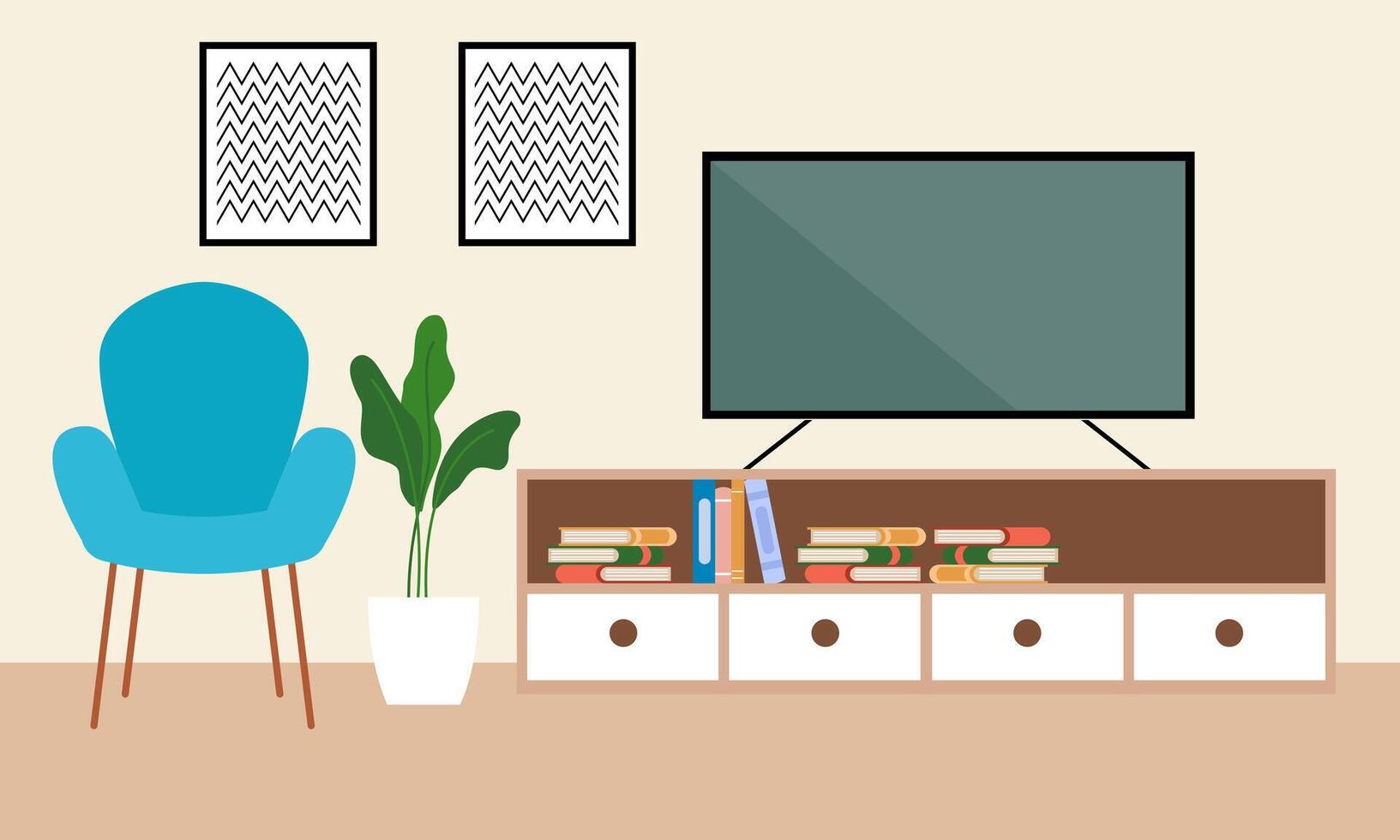 silhouet van TV kamer illustratie vector