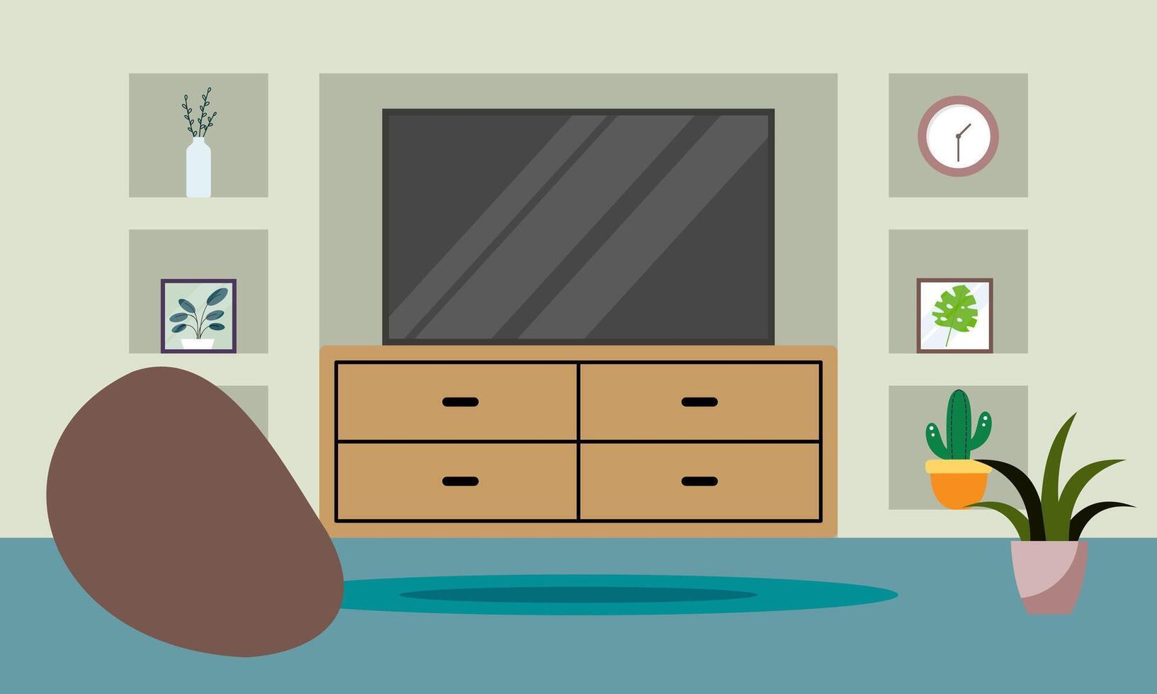 silhouet van TV kamer illustratie vector