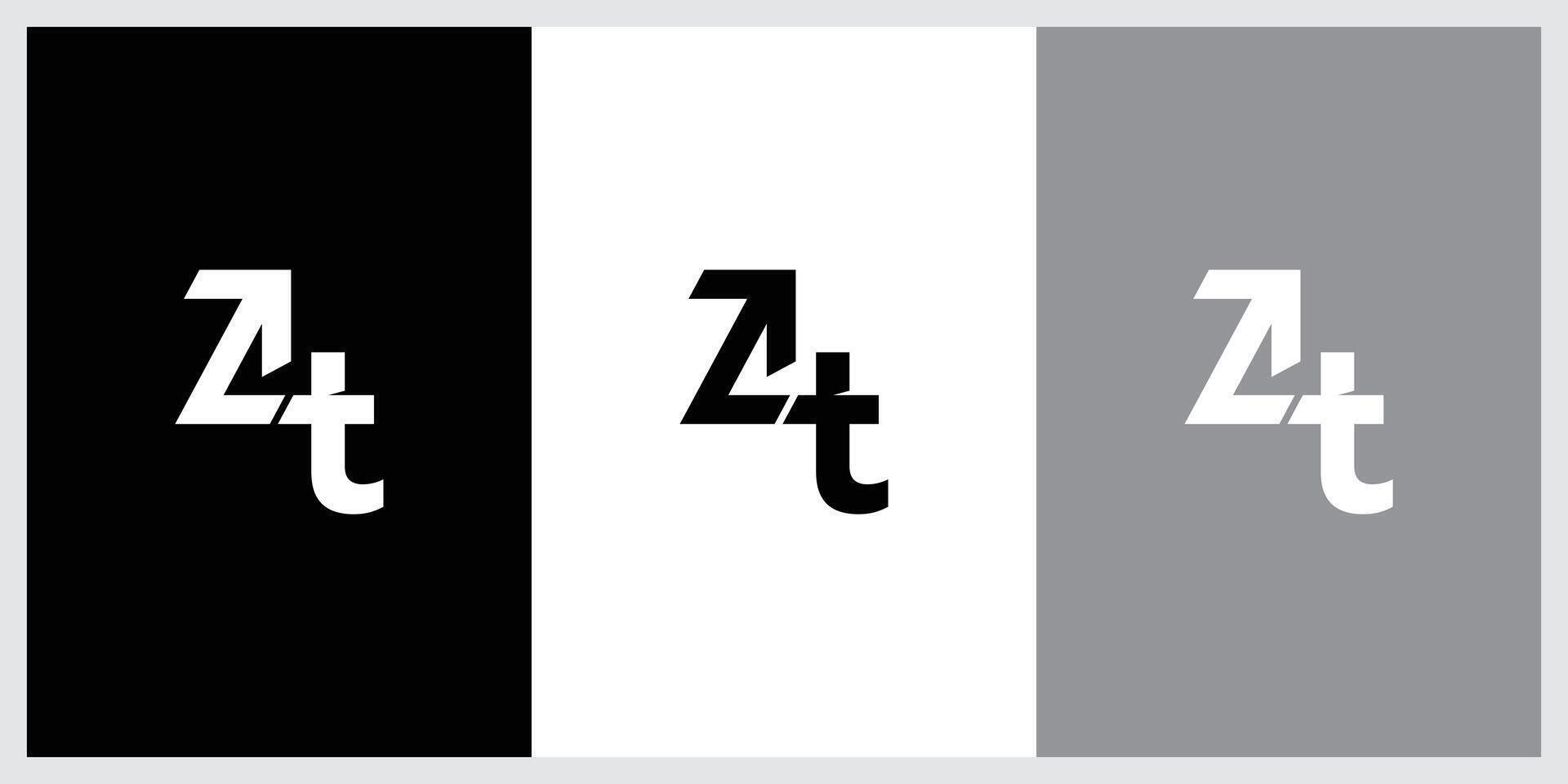 alfabet brieven initialen monogram logo zt, tz vector