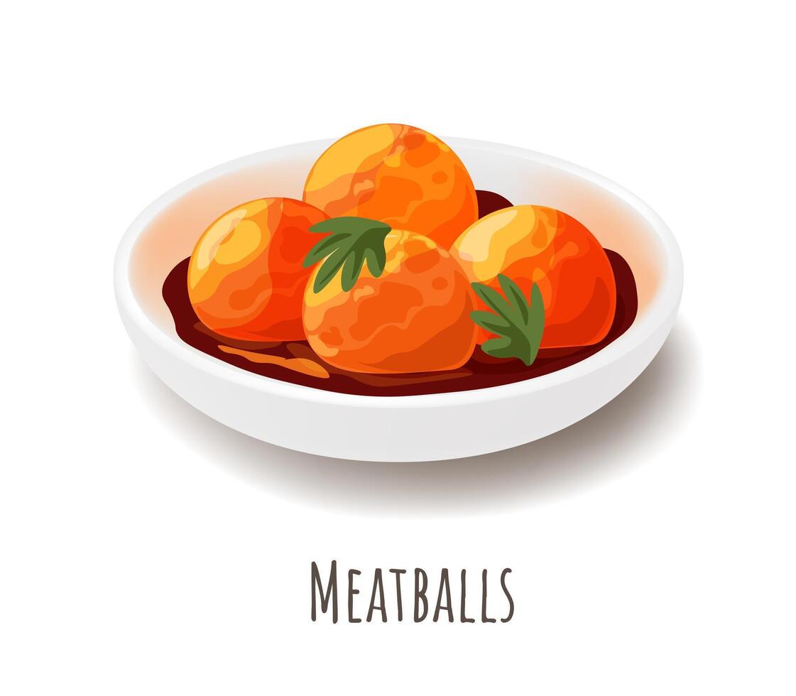 gehaktballen in saus, evenwichtig eetpatroon en voeding vector