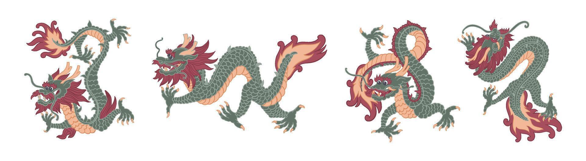 draken Chinese folklore en mythologie schepsel vector