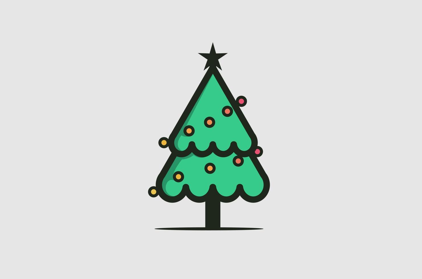 kerstboom decoratie vectorillustratie vector