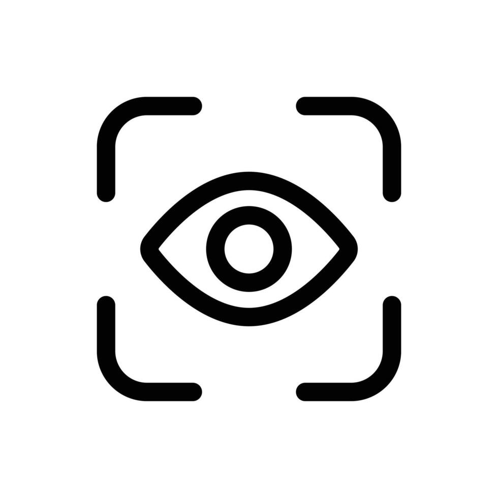 oog scannen icoon in modieus schets stijl geïsoleerd Aan wit achtergrond. oog scannen silhouet symbool voor uw website ontwerp, logo, app, ui. vector illustratie, eps10.