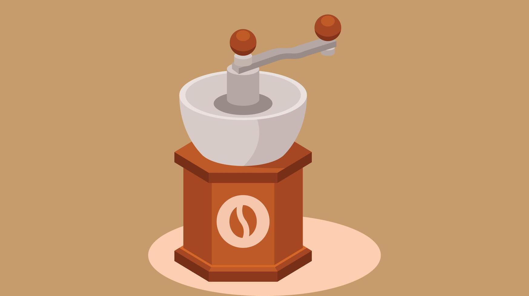 grond koffie handleiding machine vector illustratie