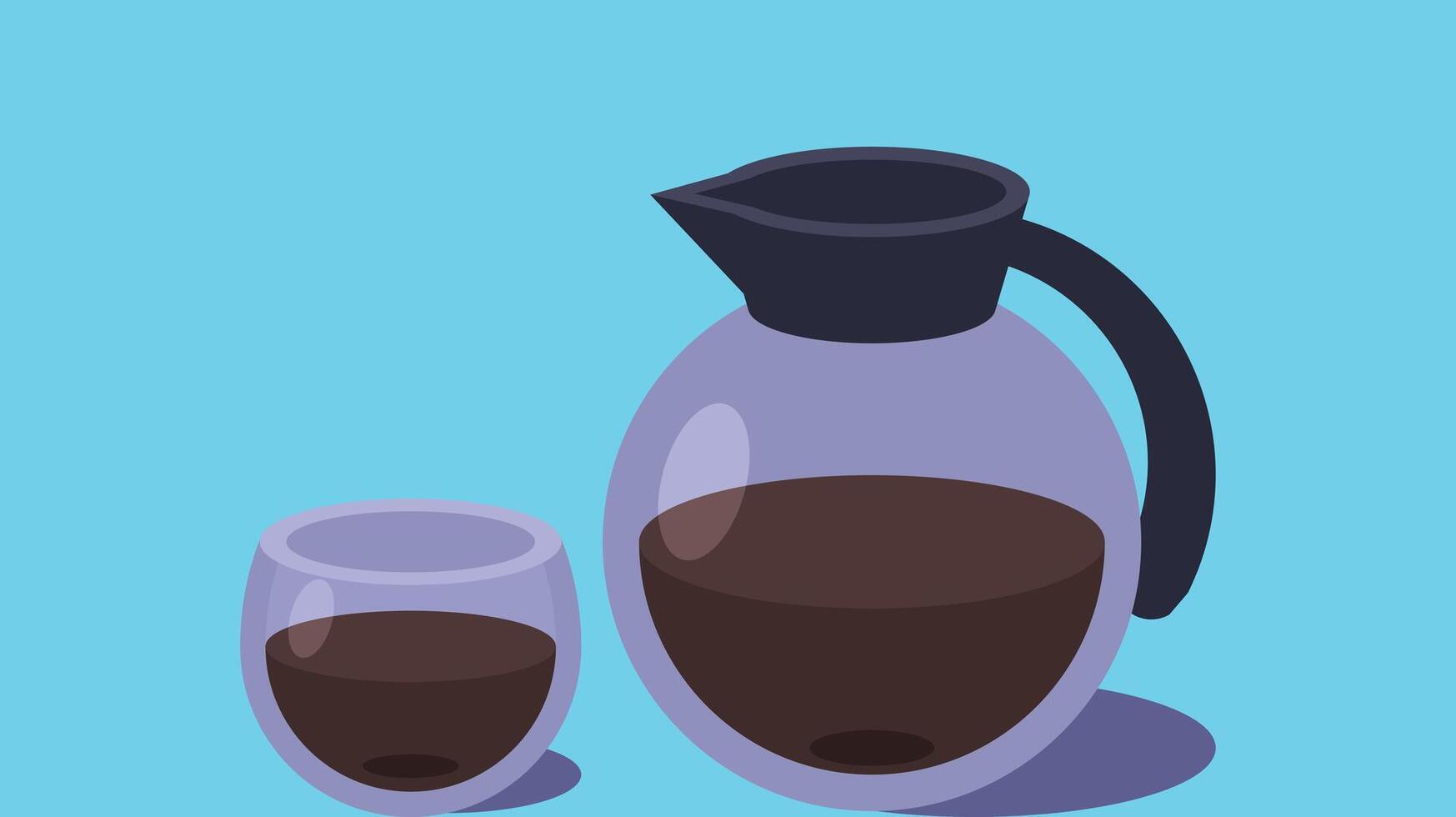 gebrouwen koffie pot en koffie kop vector illustratie