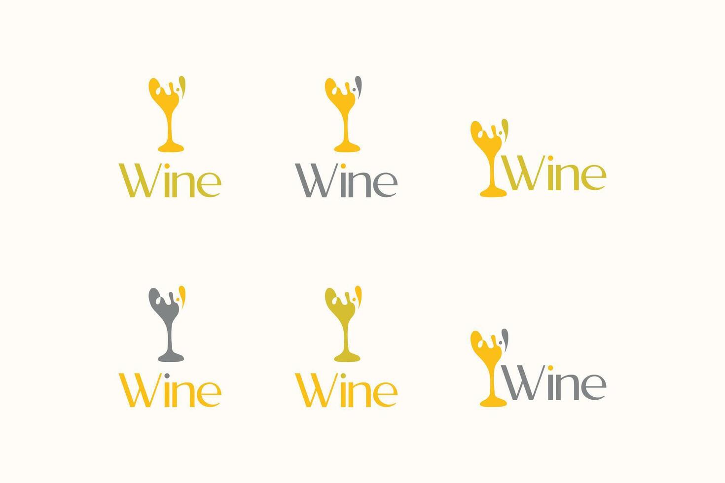 reeks van wijn glas logo icoon vector