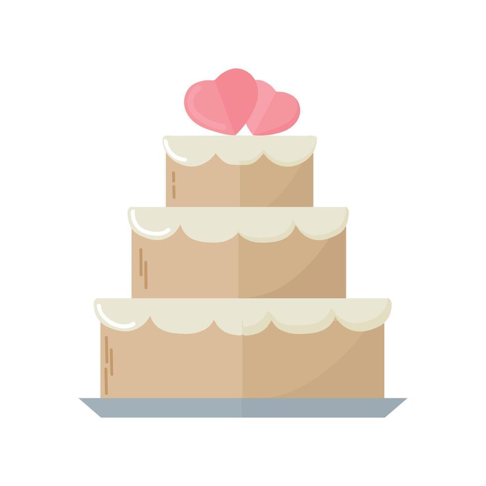 bruiloft taart icoon clip art avatar geïsoleerd vector illustratie