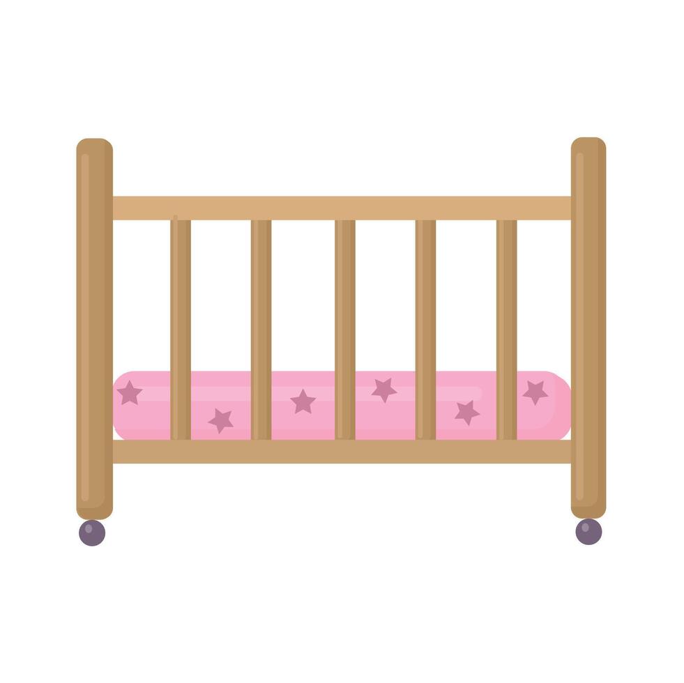 kinderbed icoon clip art avatar geïsoleerd vector illustratie