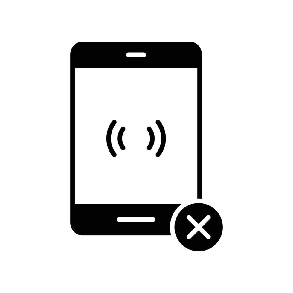 Nee mobiele telefoon icoon. zwart vullen icoon vector