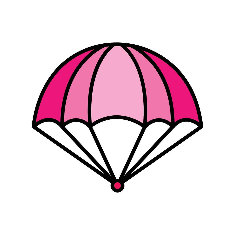 parachute. lineal kleur icoon vector