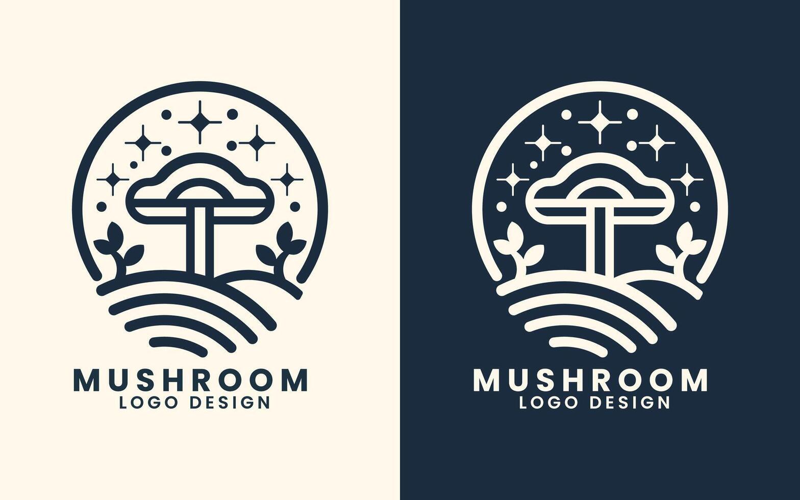 biologisch natuurlijk paddestoel logo illustratie vector ontwerp sjabloon