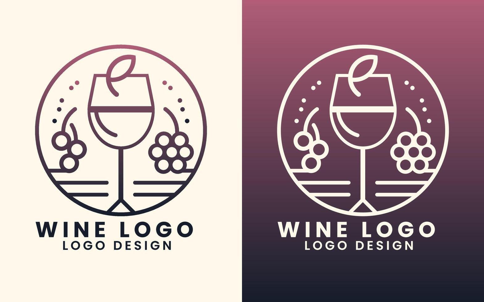 wijn glas fles vector illustratie logo voor een wijn winkel of restaurant en bar