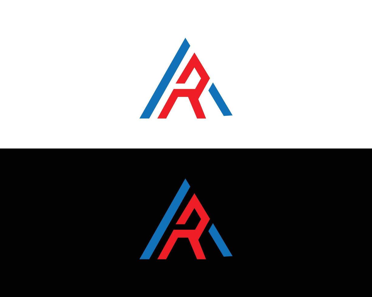 brief ar of ra driehoek abstract logo ontwerp vector sjabloon.
