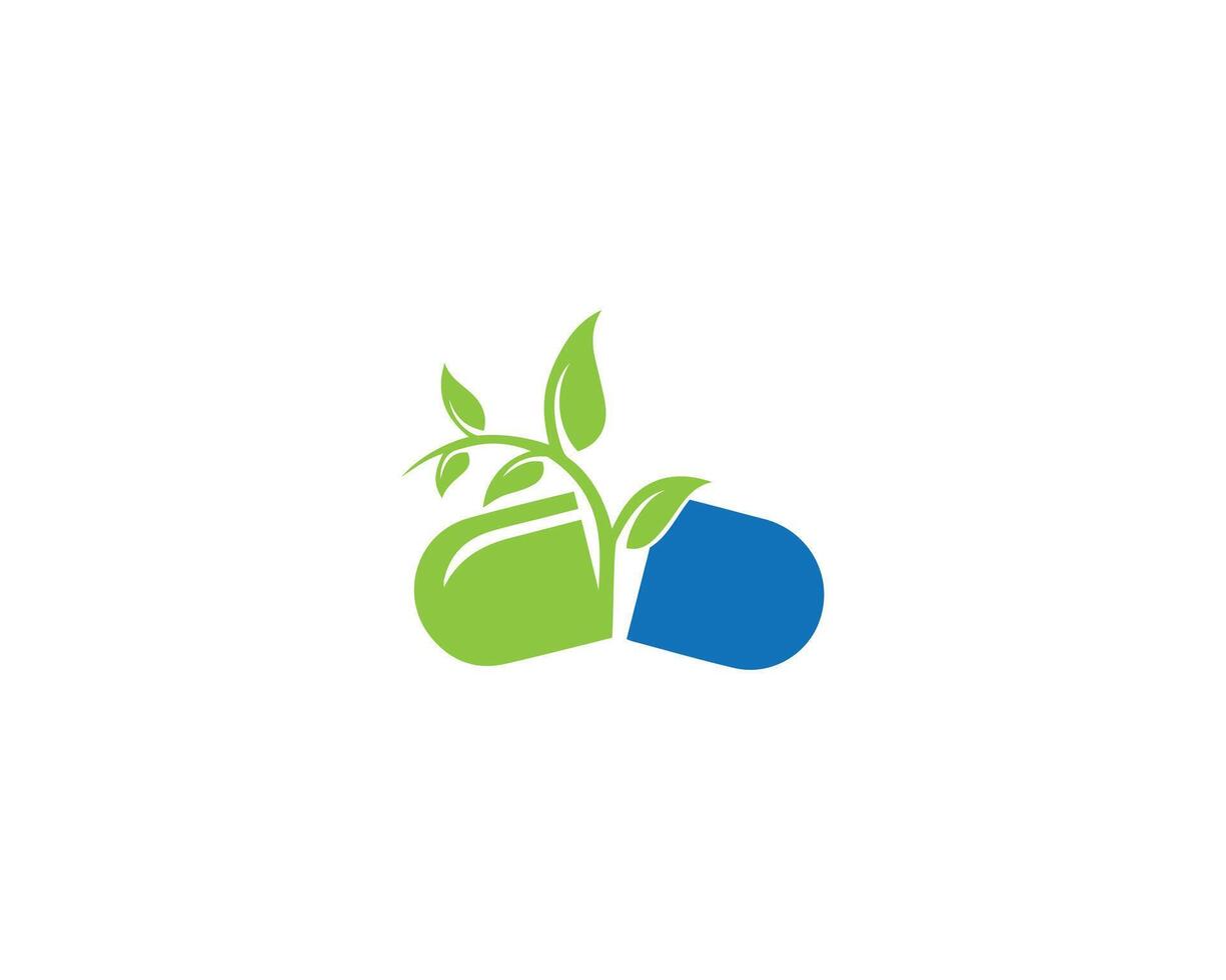 kruiden natuur bio eco capsule apotheek logo ontwerp inspiratie vector sjabloon.