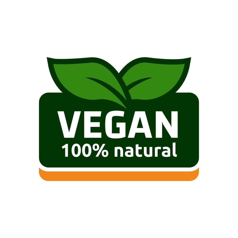 concept groen veganistisch eetpatroon logo met blad icoon. vector illustratie geïsoleerd Aan wit achtergrond