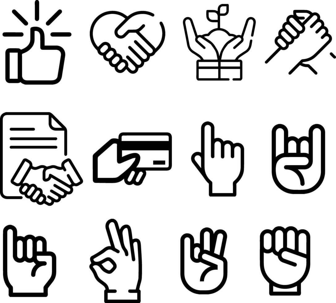 hand- pictogrammen ontwerp voor Sjablonen. vector