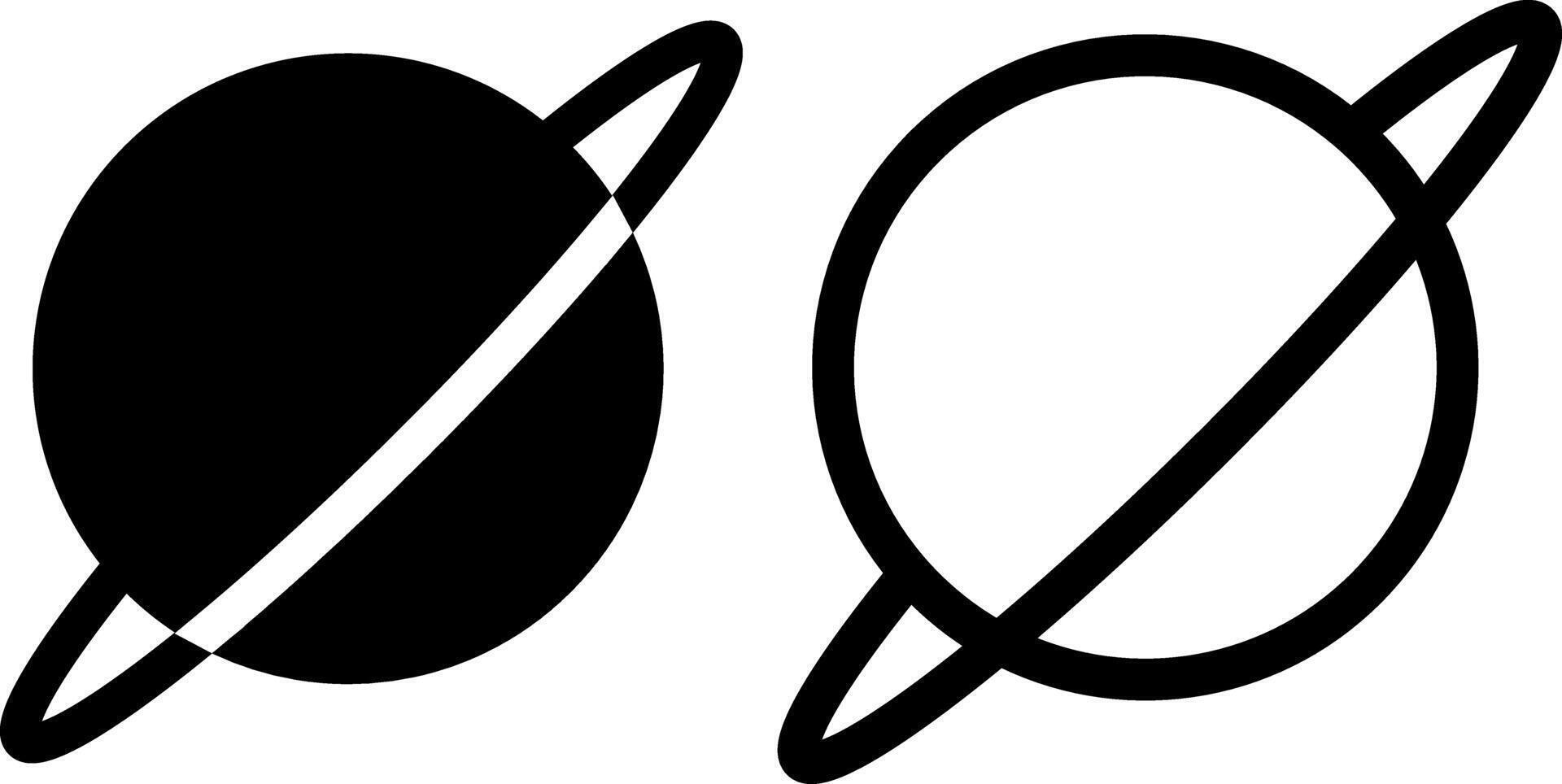 planeet icoon, teken, of symbool in glyph en lijn stijl geïsoleerd Aan transparant achtergrond. vector illustratie
