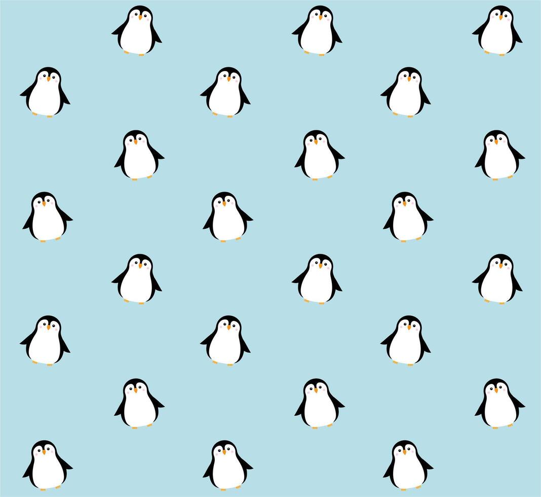 vector naadloos patroon van vlak baby pinguïn