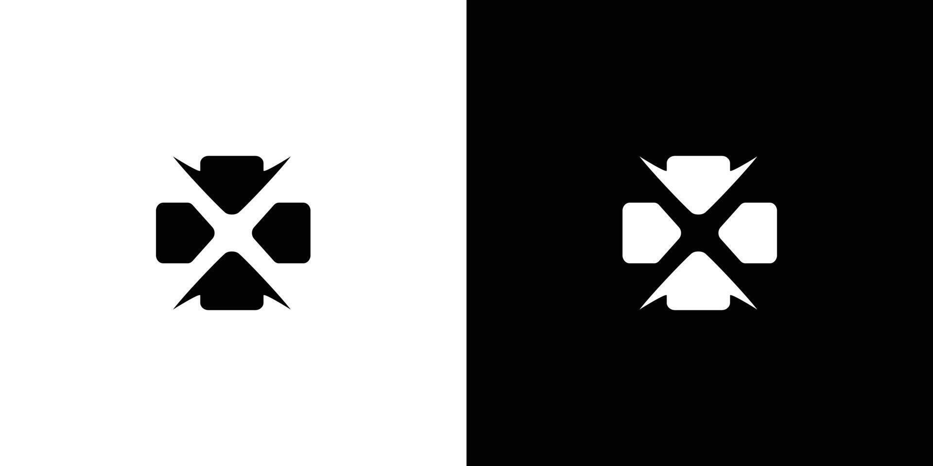 de X plus logo ontwerp is uniek en modern vector