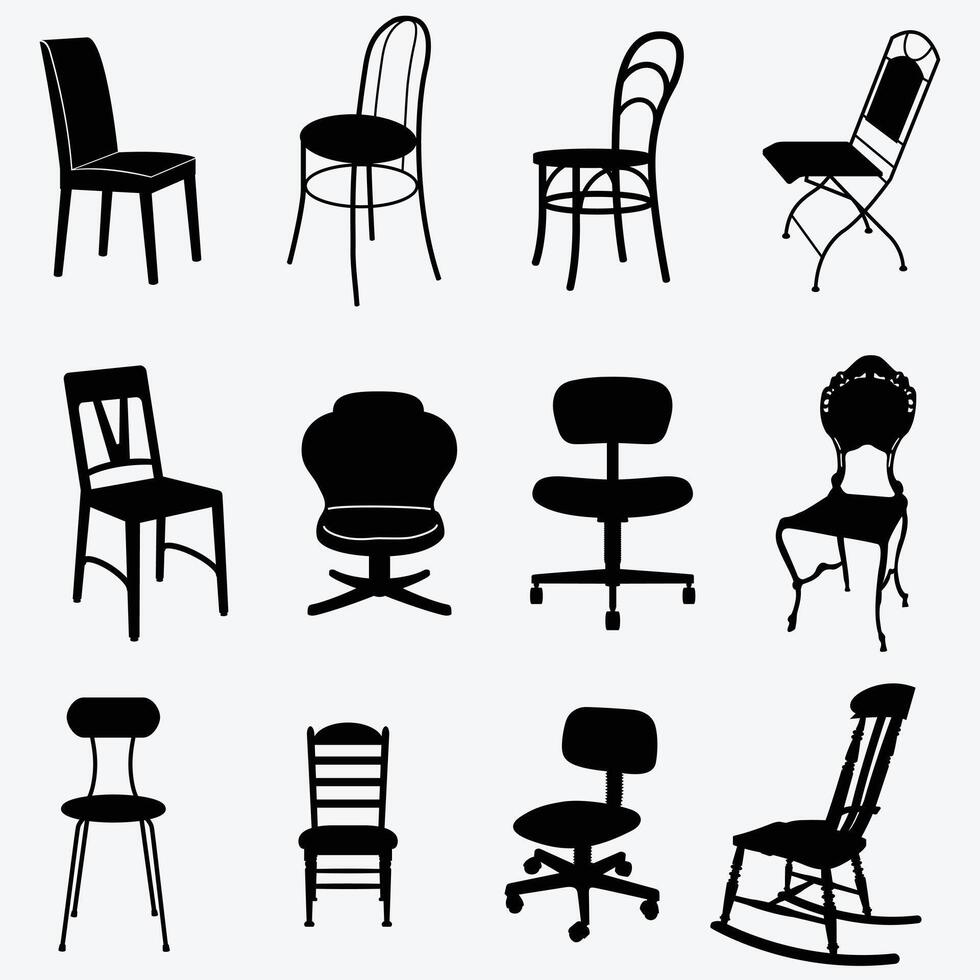 stoel icoon reeks vector