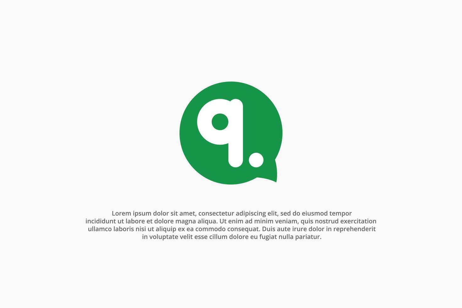 brief q en groen babbelen icoon logo vector