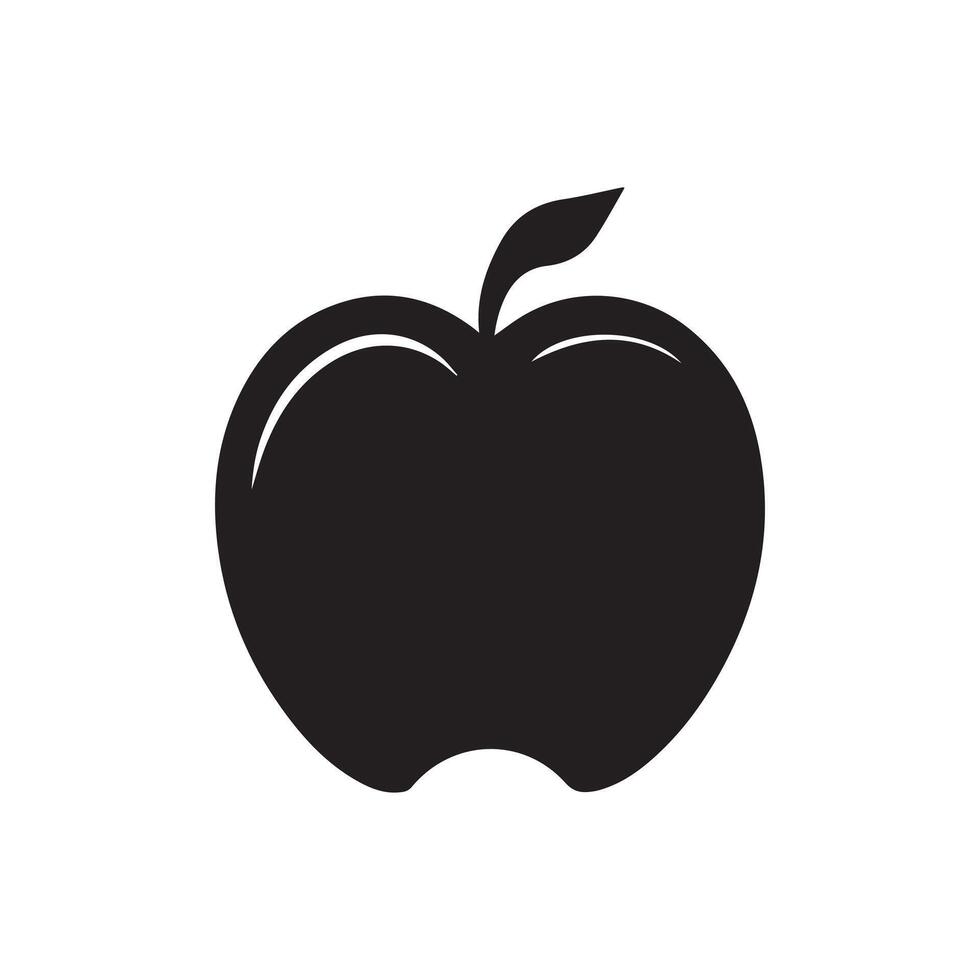 appel fruit icoon over- wit achtergrond, silhouet stijl concept. vector illustratie