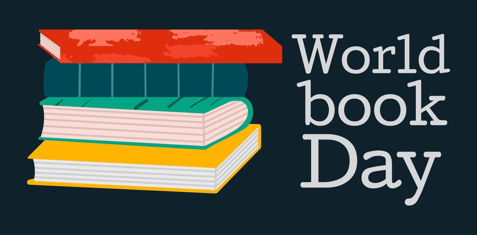 wereld boek dag spandoek. april Internationale boek en auteursrechten dag. vector illustratie in vlak stijl.