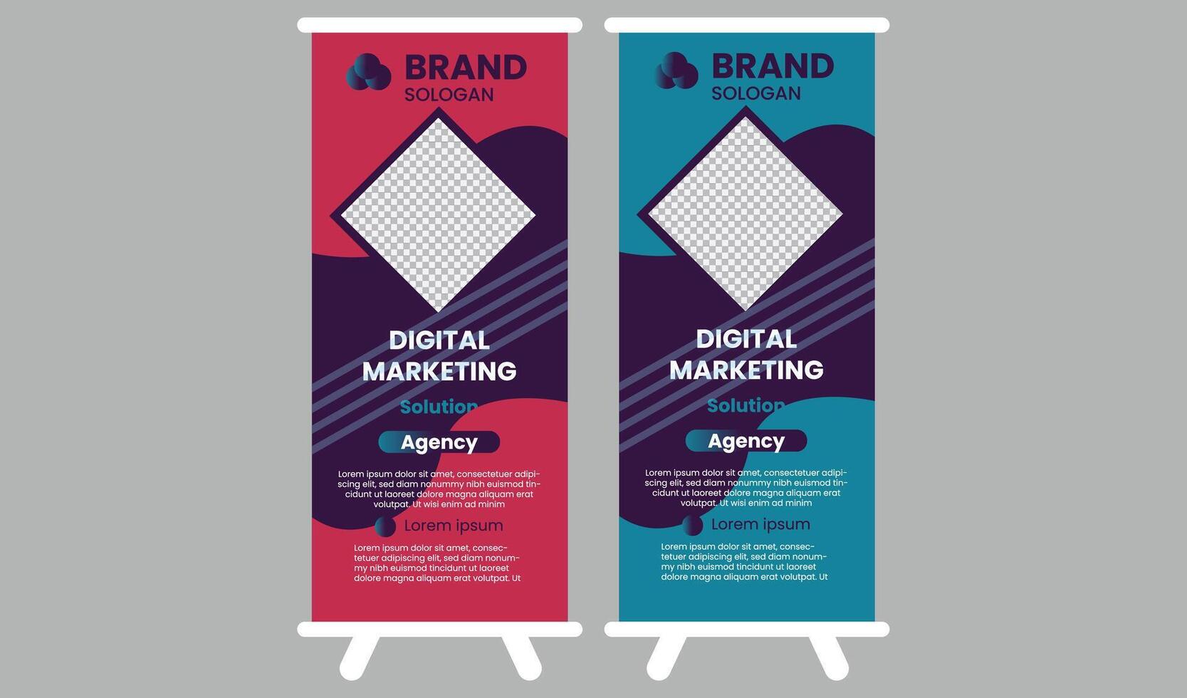 digitale marketing oprolbare banner vector