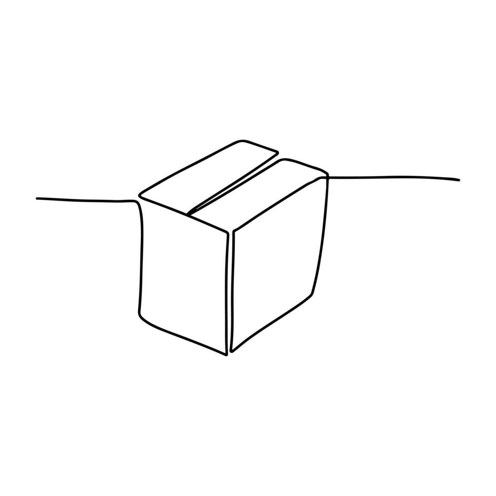 een lijn doos. doorlopend stijl. vector illustratie geïsoleerd Aan wit. single lijn kunst.