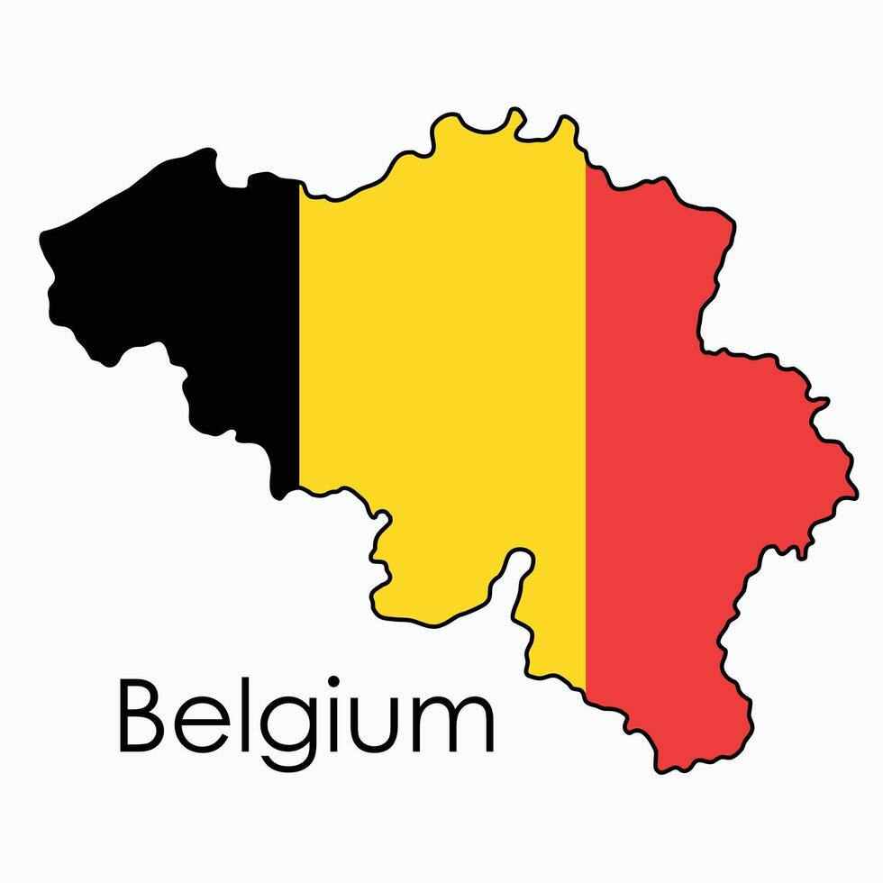 schets tekening van belgie vlag kaart. vector