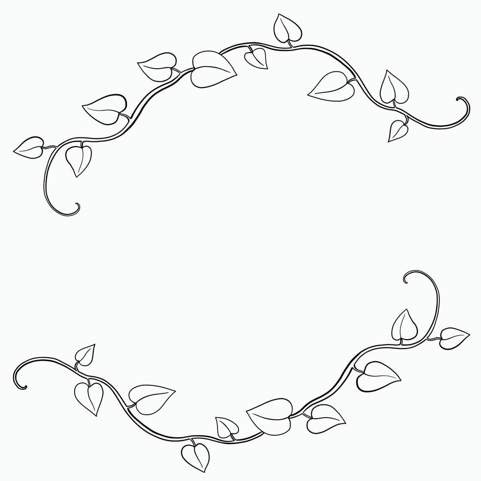 bloemen klimop tekening decoratief ornament vlak ontwerp. vector